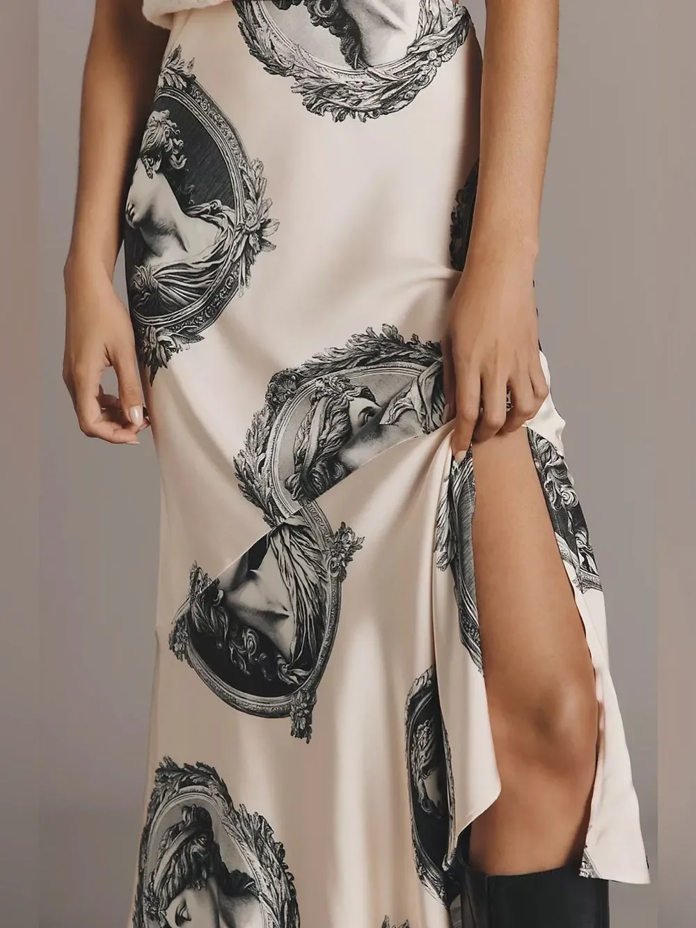 New Anthropologie  Maeve Bias-Cut Satin Midi Skirt Size XS